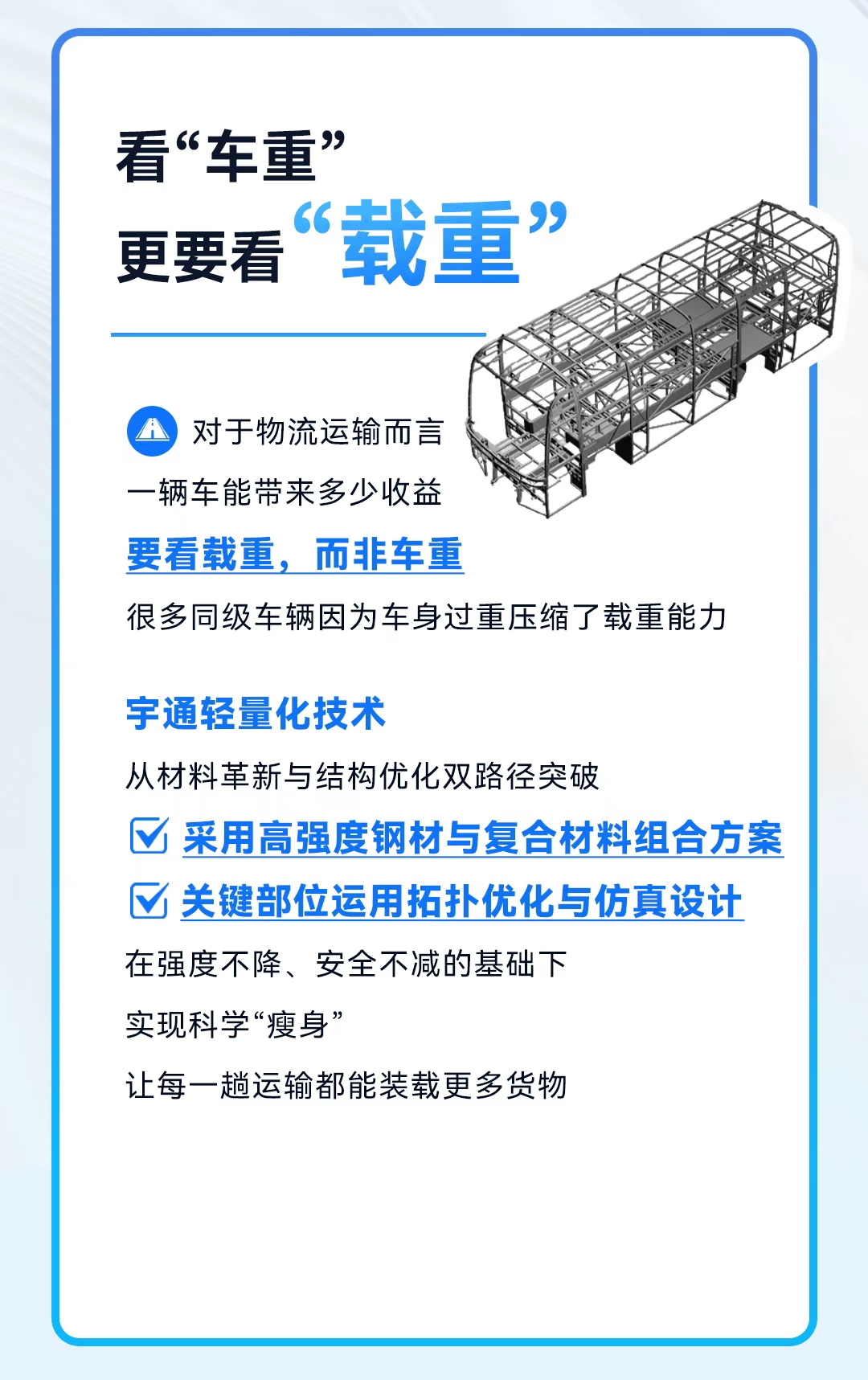 宇通科技TALK | 選車，為什么要選同級“更輕的”？