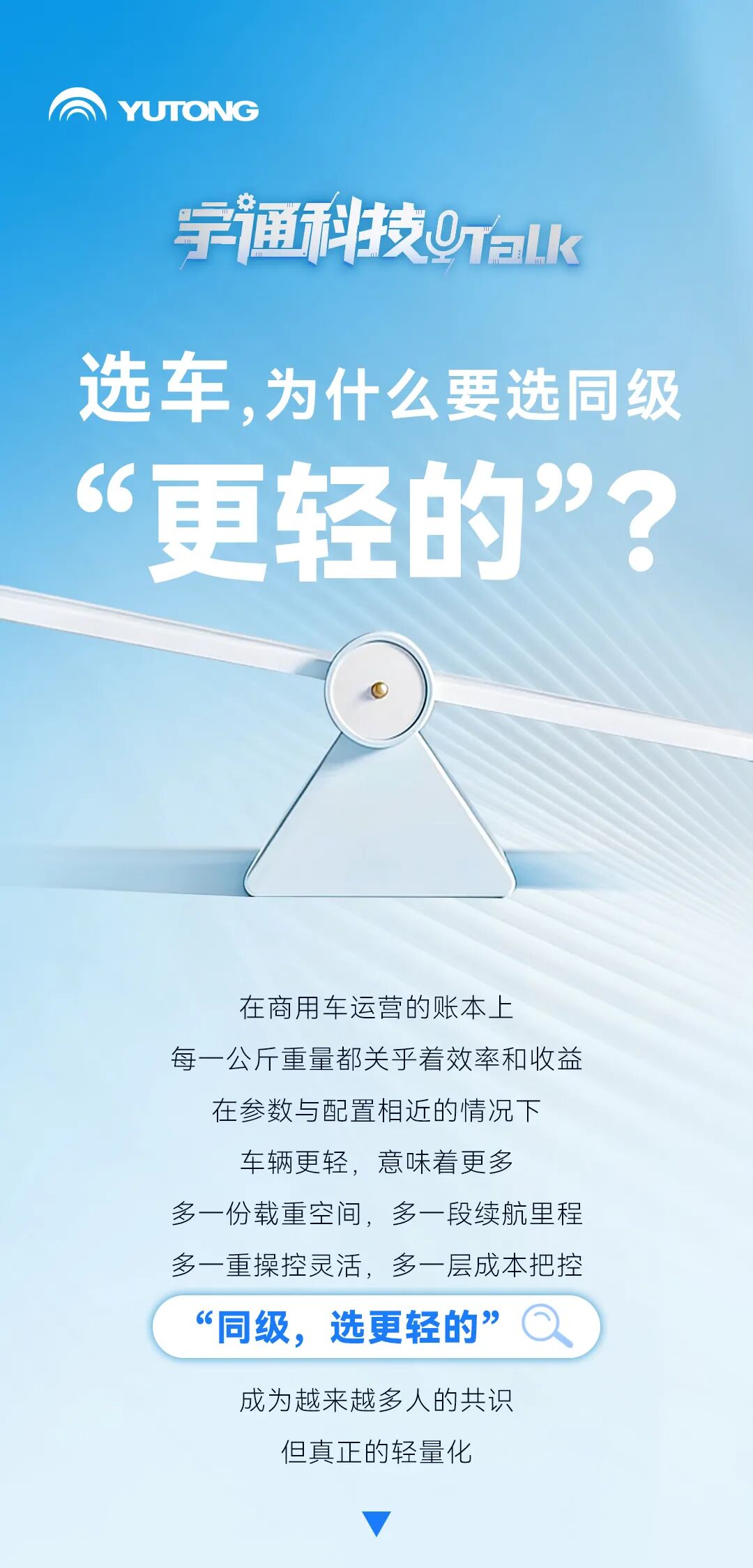 宇通科技TALK | 選車，為什么要選同級“更輕的”？
